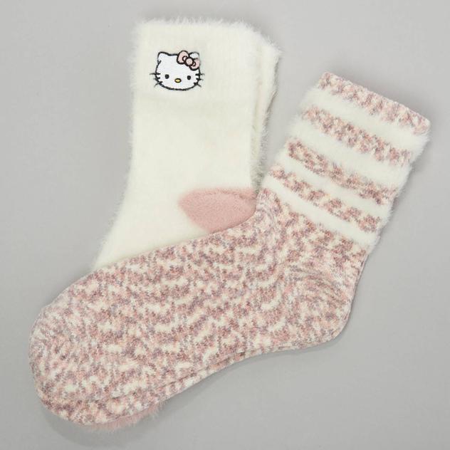 Girls Hello Kitty® 2pr. Chenille Crew Socks