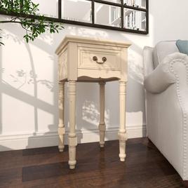 9th & Pike® Cream Wood Traditional Accent Table