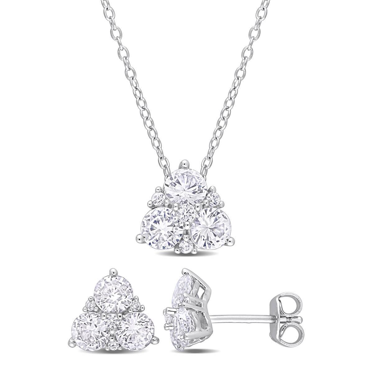 Gemstone Classics(tm) 3 1/2kt. Created White Sapphire Pendant Set