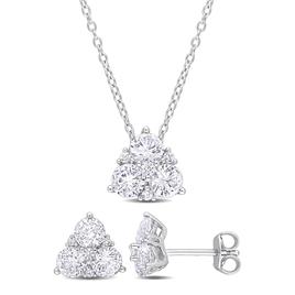 Gemstone Classics(tm) 3 1/2kt. Created White Sapphire Pendant Set