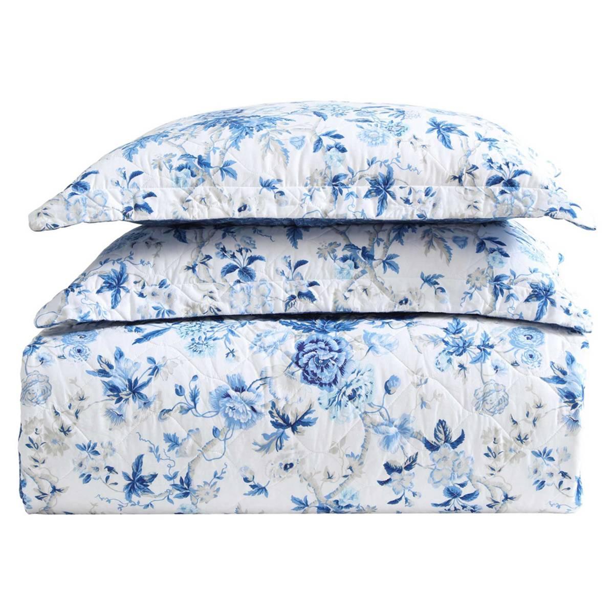 Laura Ashley Breezy Floral Cotton Reversible Quilt Set