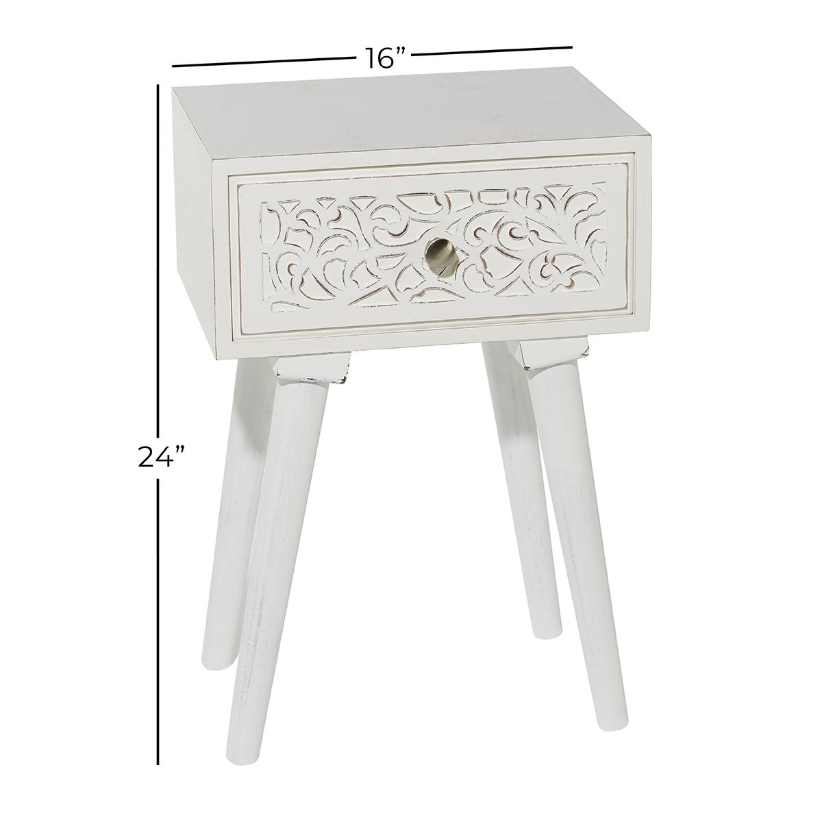 9th & Pike® Wood Carved Side Table