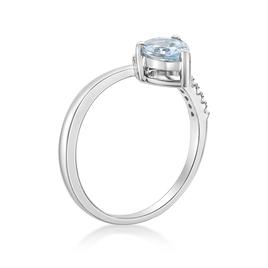 Gemminded 7x5mm Aquamarine & 0.08ctw. Diamond Ring