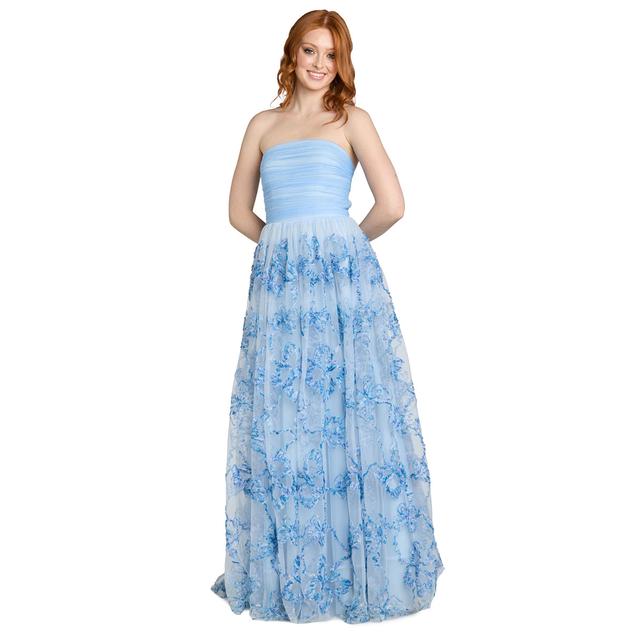 Juniors Morgan & Co. Butterfly Soutache Strapless A-Line Dress