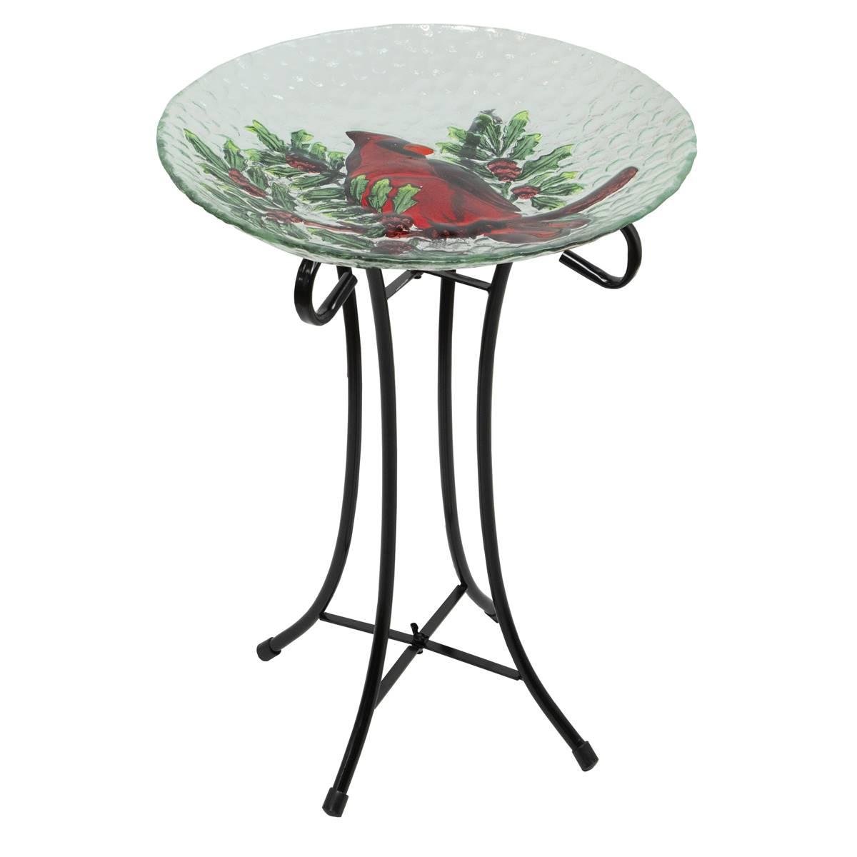 Northlight Seasonal 21in. Cardinal and Pine Cone Bird Bath