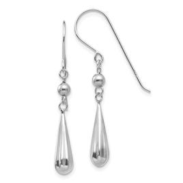 Gold Classics(tm) 14kt. White Gold Grooved Teardrop Earrings