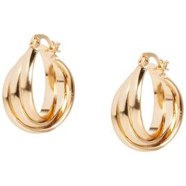 Design Collection Gold-Tone Triple Twist Hoop Earrings