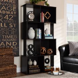 Baxton Studio Riva Geometric Wood Bookshelf