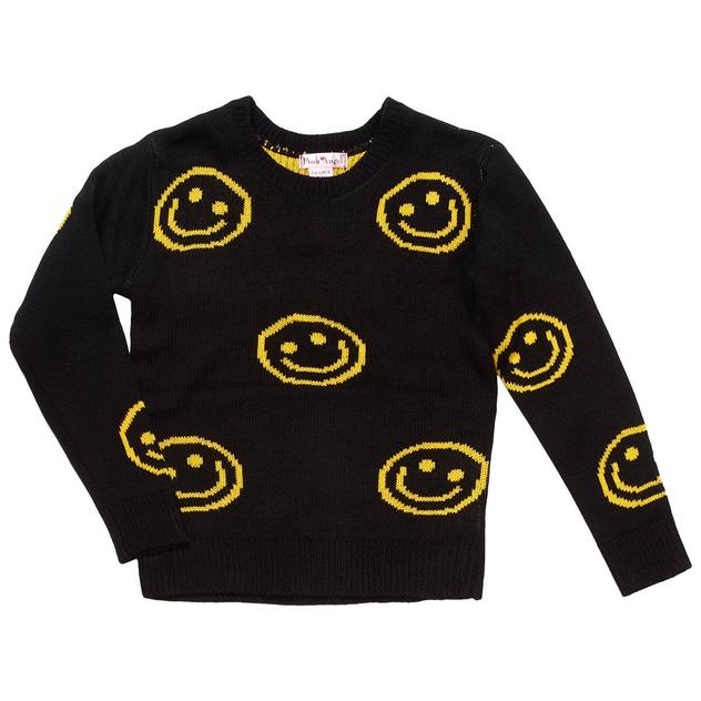 Girls (7-16) Pink Angel™ Long Sleeve Smiley Face Sweater