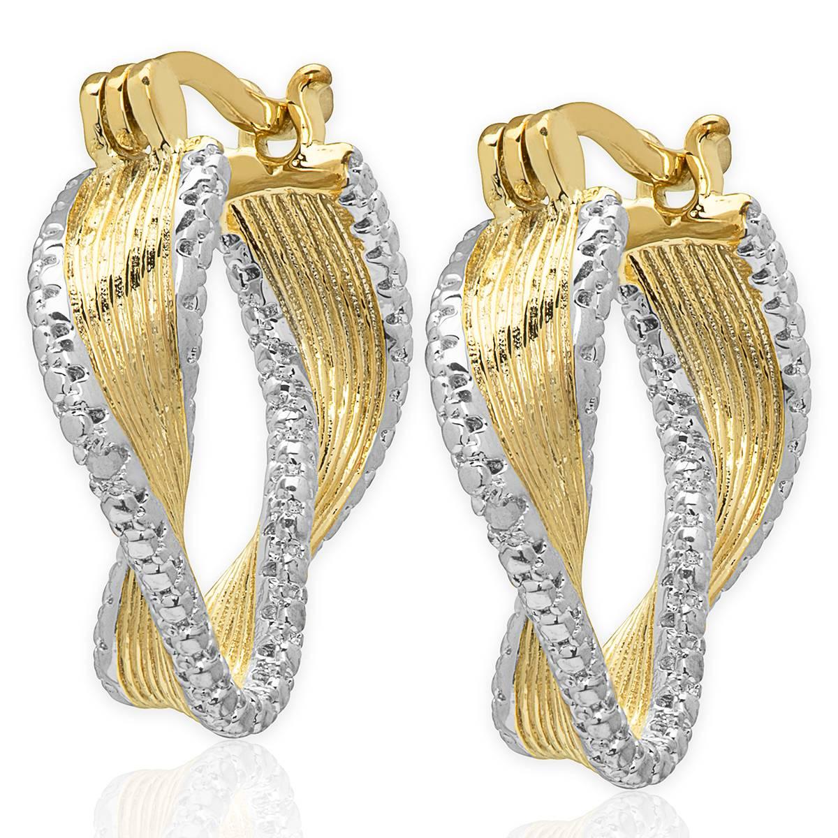 Accents by Gianni Argento Diamond Accent Freeform Hoop Earrings