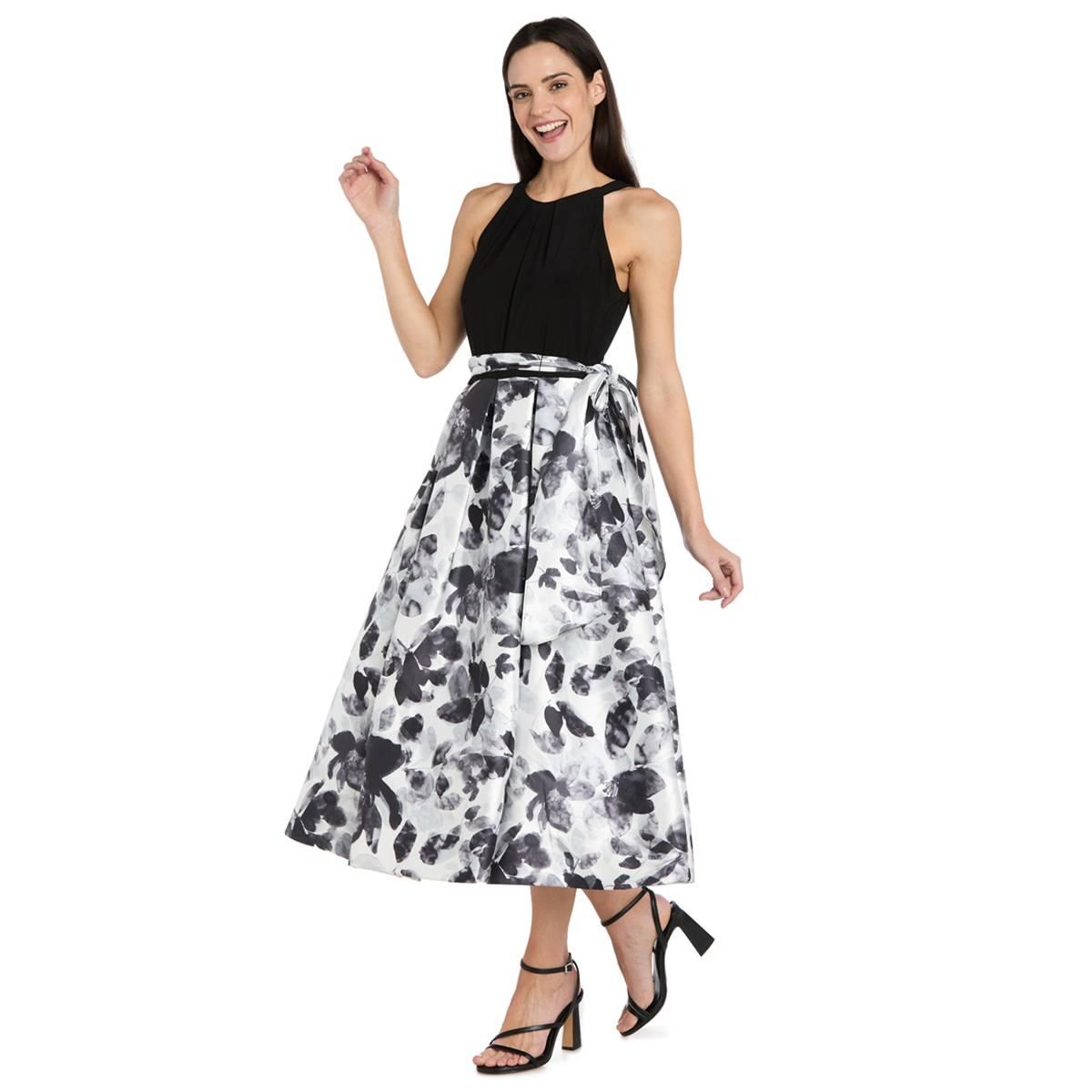Womens R&M Richards Sleeveless Ity Halter Neck Print Party Dress