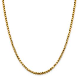 Gold Classics(tm) 3.6mm. Semi-Solid Round Box Chain Necklace