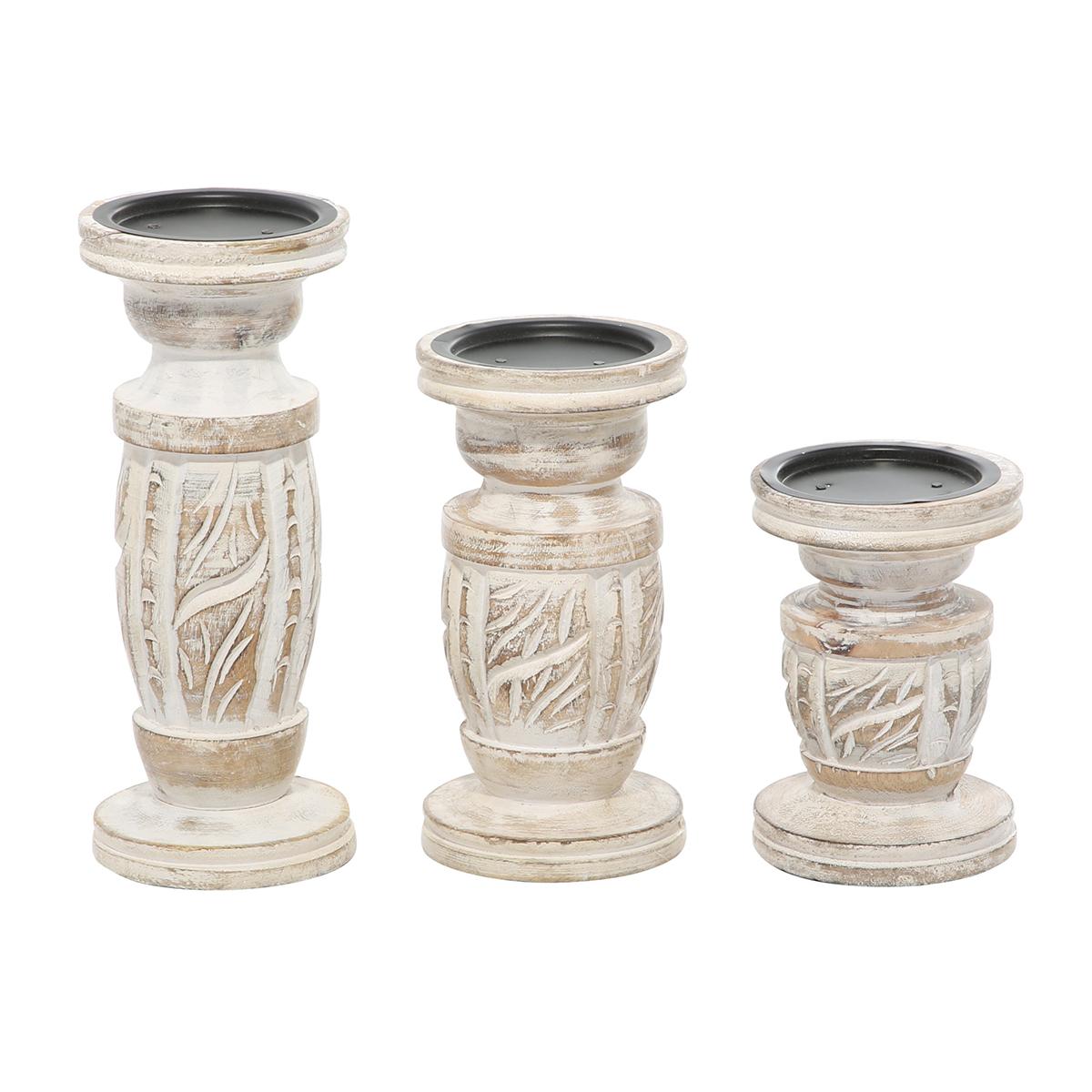 9th & Pike® Farmhouse-Style Wooden Candle Holders - Set of 3