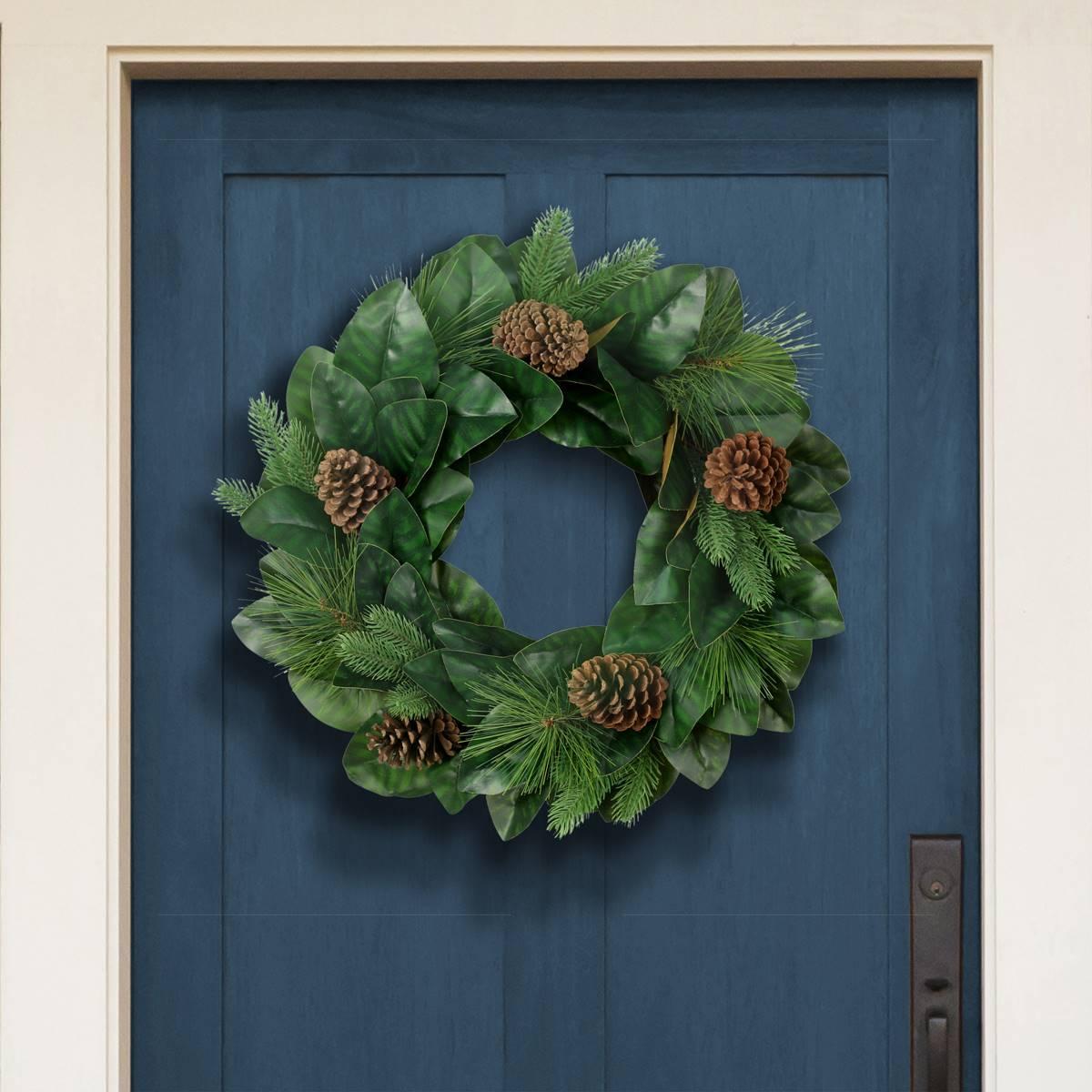 Puleo International 24in. Wreath with Magnolia Leaves