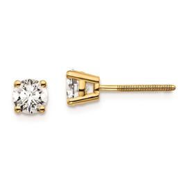 Pure Fire 14kt. Gold 2/3ctw. Diamond Screw-Back 4-Prong Earrings