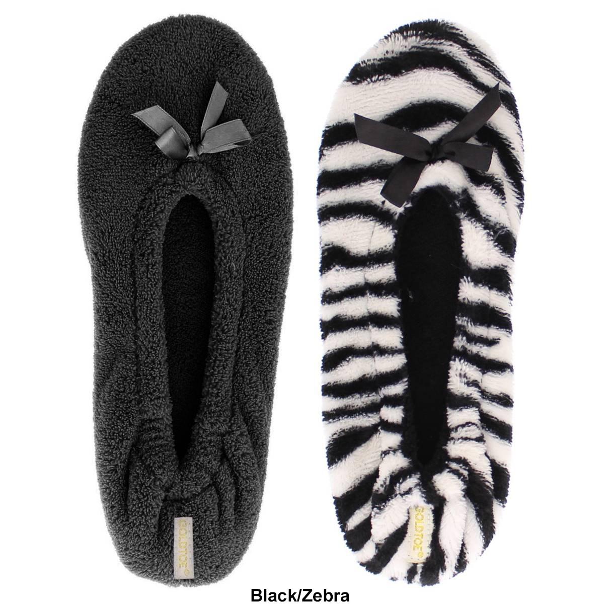 Womens Gold Toe® 2pk. Terry Ballerina Slippers