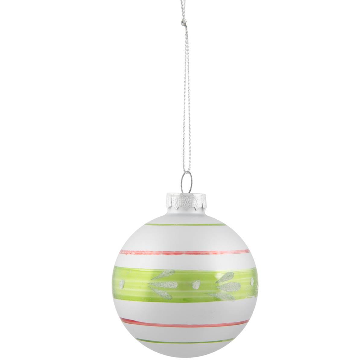 Northlight Seasonal 9ct. Striped Glitter Christmas Ornaments