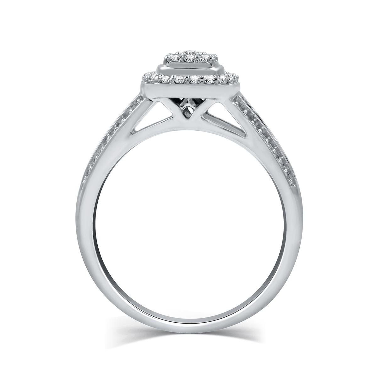 Nova Star® Sterling Silver 3/8ctw. Lab Diamond Wedding Set