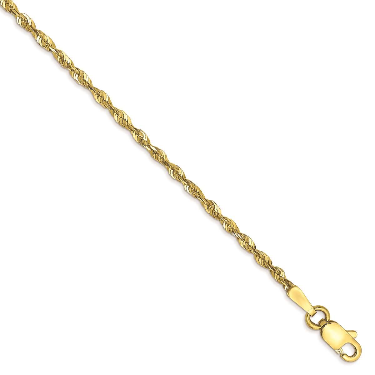 Gold Classics(tm) 10kt. 1.8mm 10in. Rope Chain Ankle Bracelet