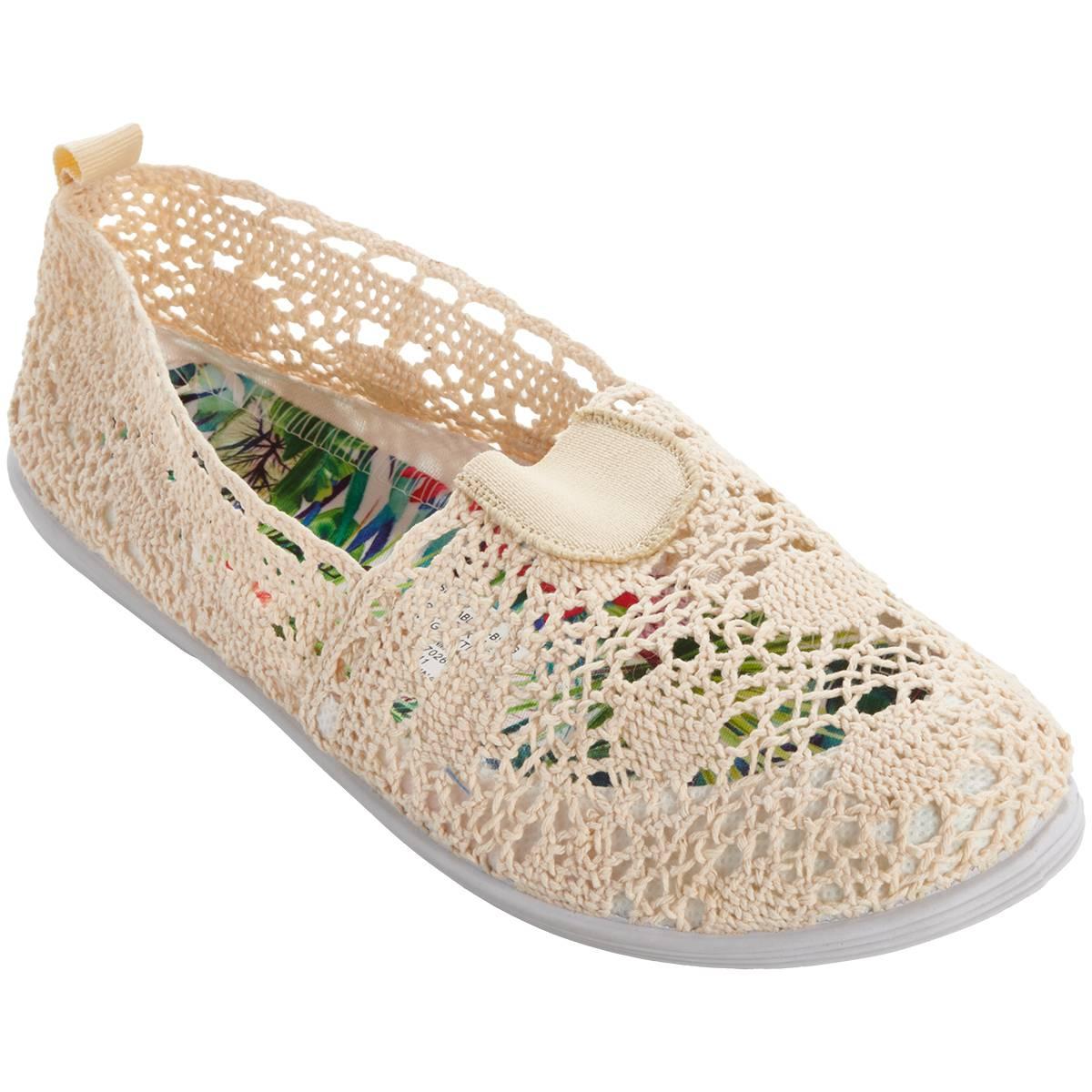 Womens Ashley Blue Crochet Slip On Flats
