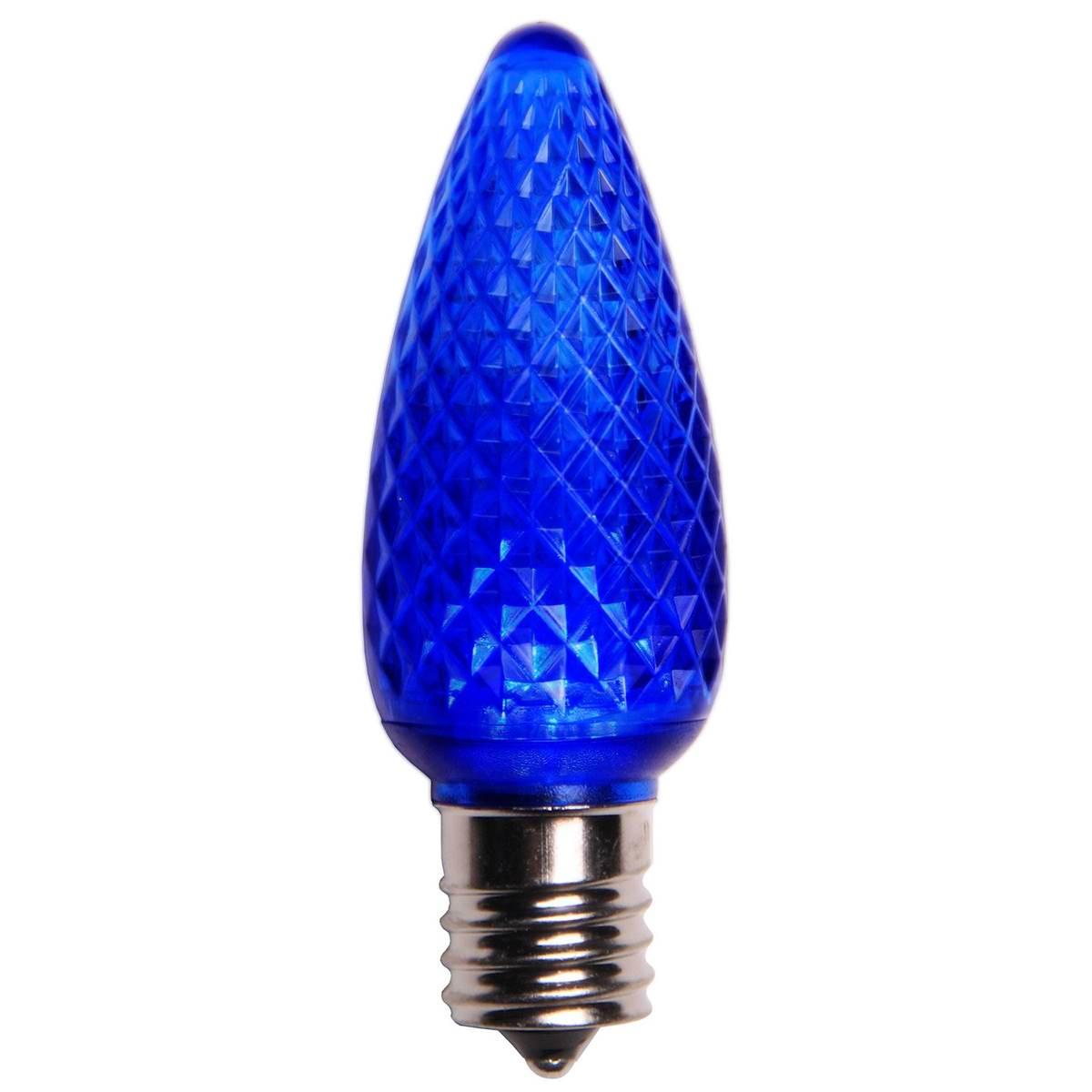 Sienna C9 Faceted Blue Christmas Replacement Bulbs - Set of 4