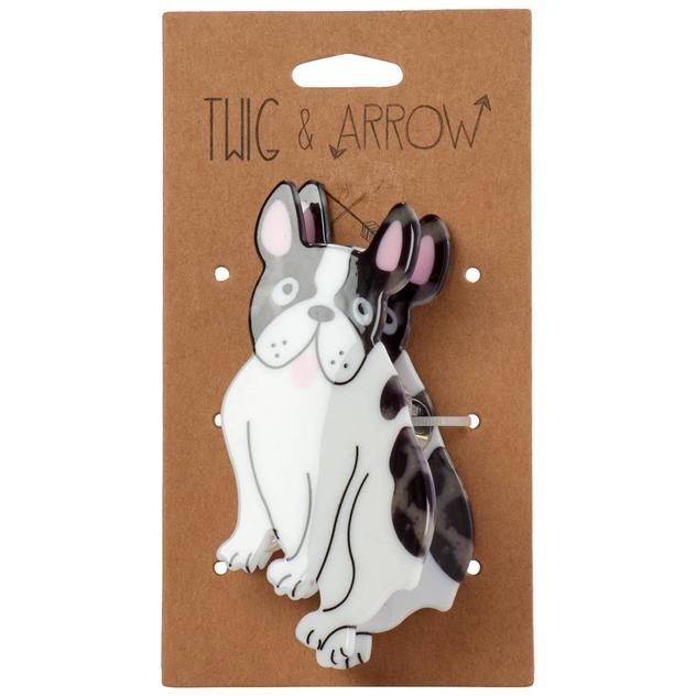 Womens Twig & Arrow French Bull Dog Hair Claw Clip