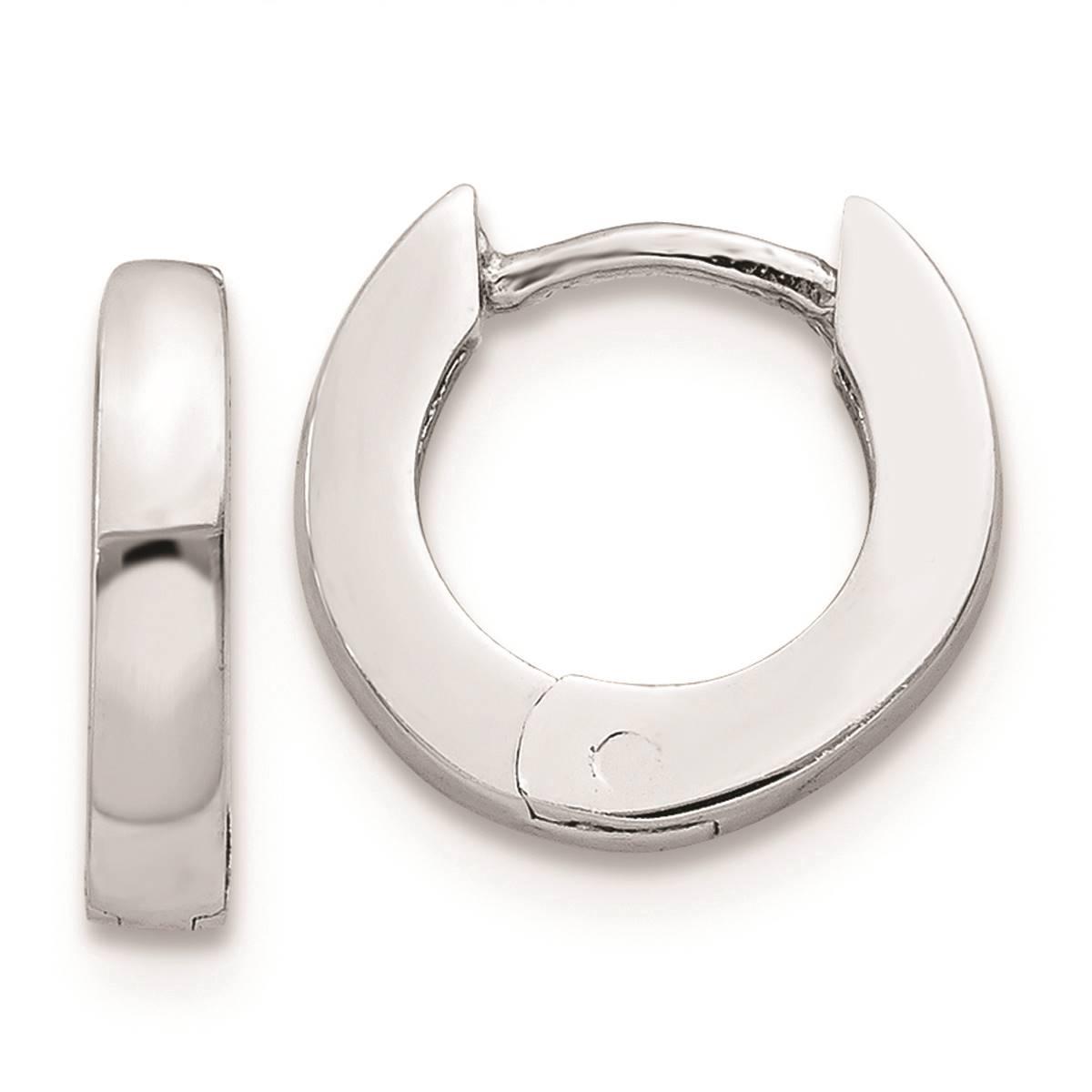 Gold Classics(tm) 14kt. White Gold Polished Hoop Earrings