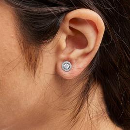 Haus of Brilliance 3/4ctw. Lab Grown Diamond Halo Stud Earrings