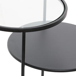 9th & Pike® Round Glass And Metal Layered Accent Table - Set Of 2