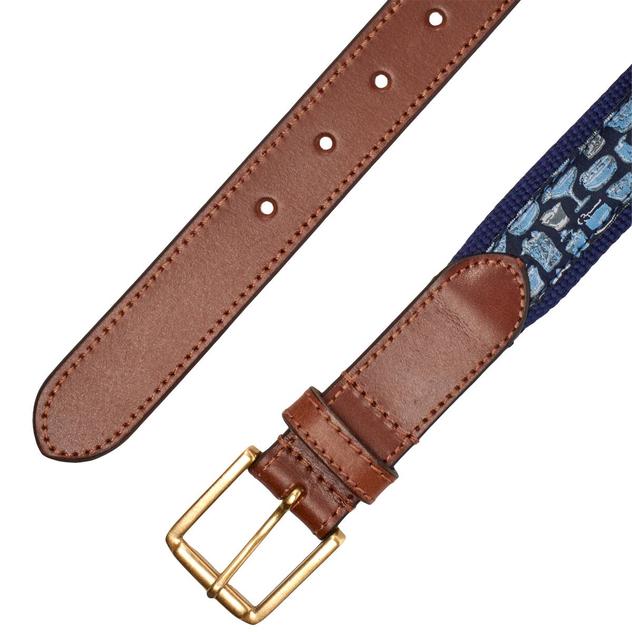 Mens Caribbean Joe Mixed Drinks Canvas & Silk Belt