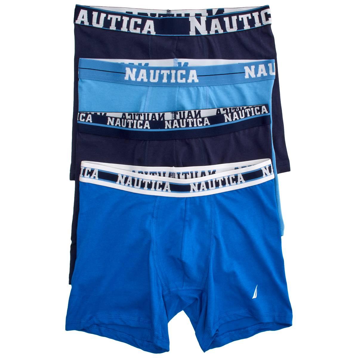 Mens Nautica 4pk. Boxer Briefs - Peacoat/Aero Blue