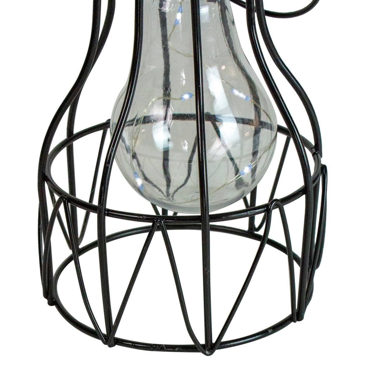 Northlight Seasonal 6.5in. Geometric Edison Outdoor Solar Lantern