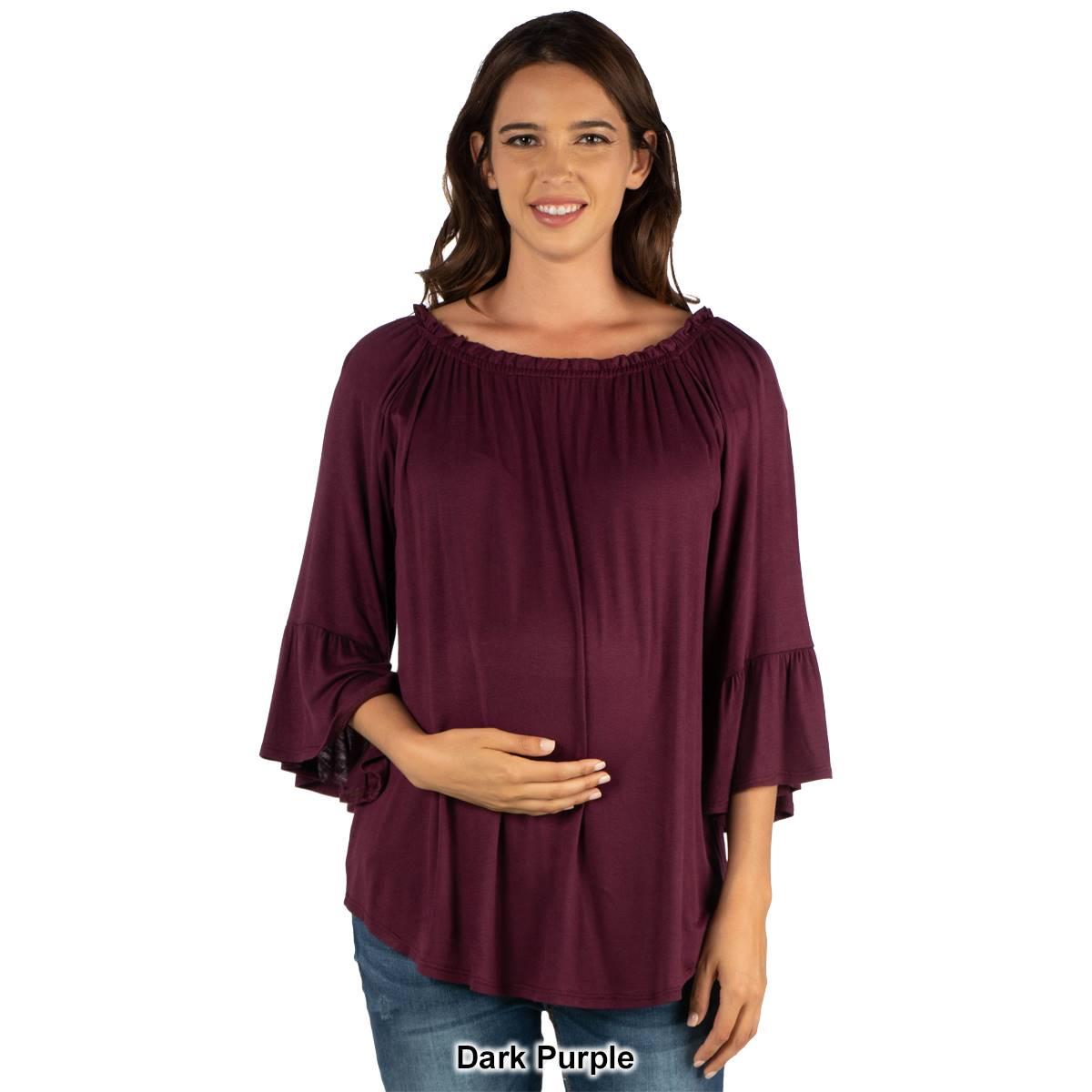 Plus Size 24/7 Comfort Apparel Loose Fit Maternity Tunic Top