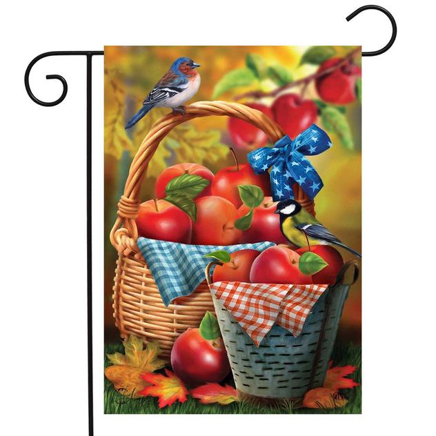 Briarwood Lane Harvest Apple Basket Garden Flag
