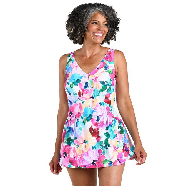 Womens Maxine Spring Bouquet Empire Swimdress