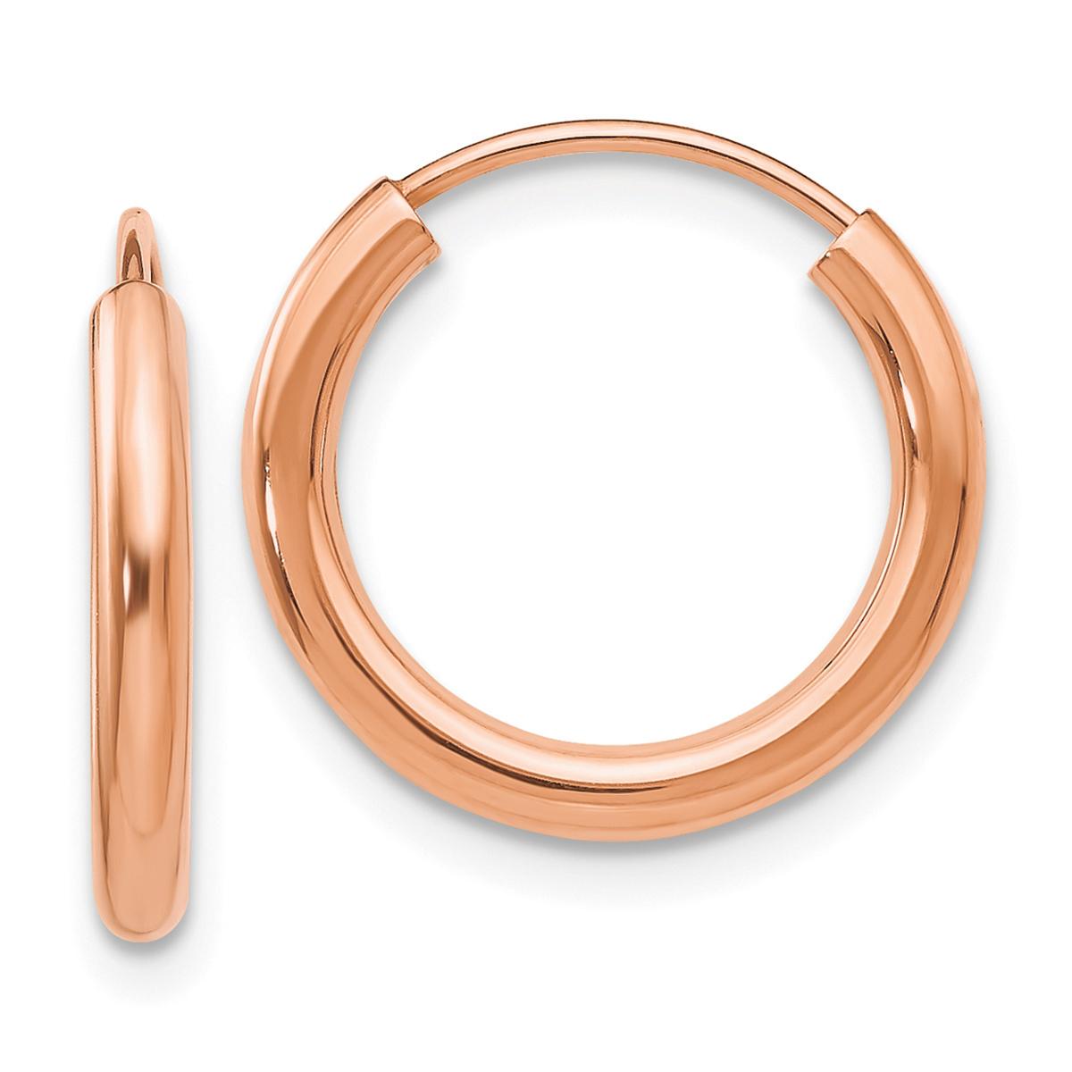 Gold Classics(tm) 15mm. 14kt Rose Gold Polished Hoop Earrings