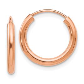 Gold Classics(tm) 15mm. 14kt Rose Gold Polished Hoop Earrings