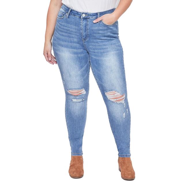 Plus Size Royalty Super Soft Skinny with Rips Jeans