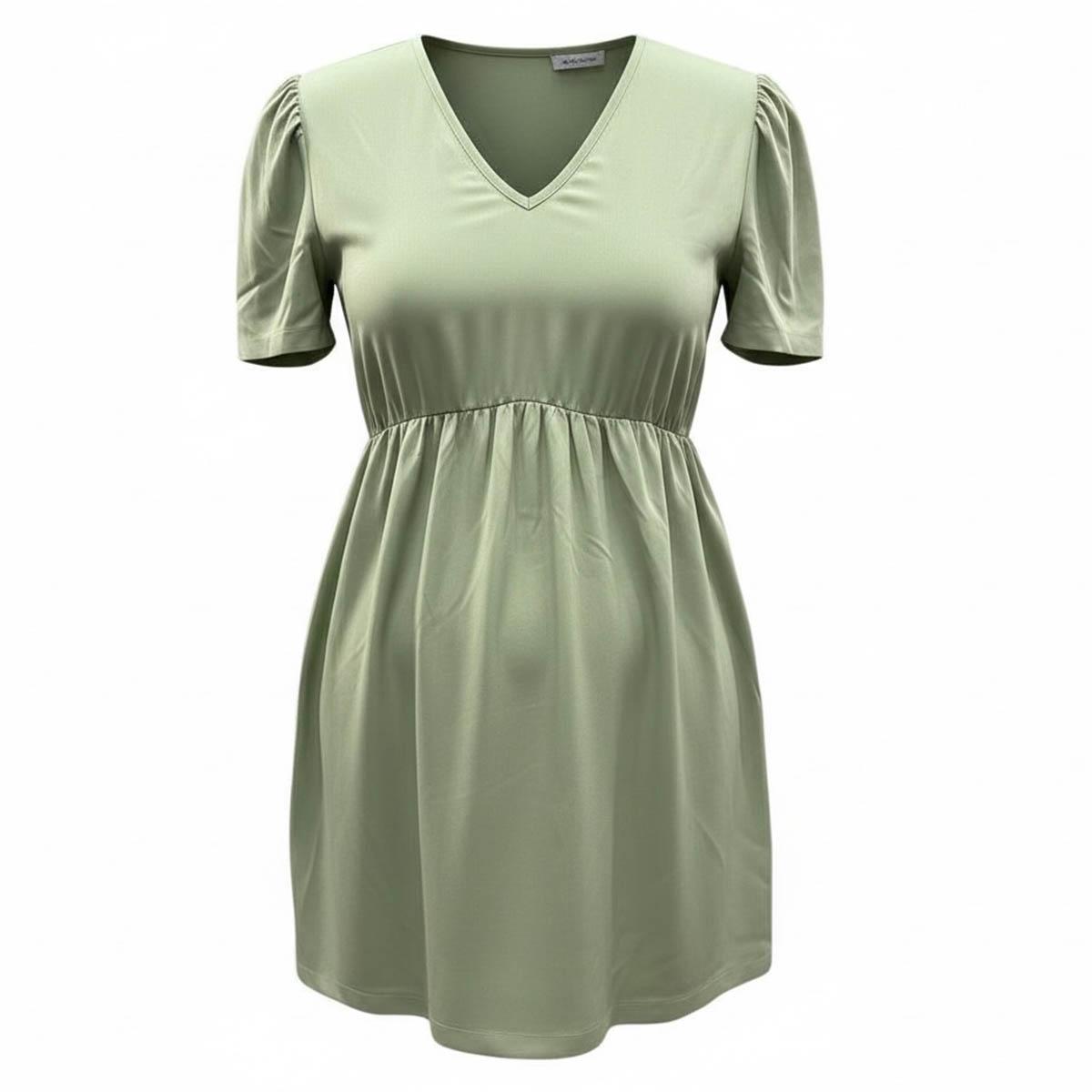 Womens Maternity Times Two Short Sleeve V-Neck Peplum Blouse