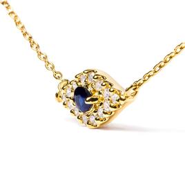 Haus of Brilliance 10kt. Gold Blue Sapphire & Diamond Pendant