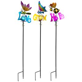 Northlight Seasonal Solar Grow Love Hope Garden Stakes - Set of 3