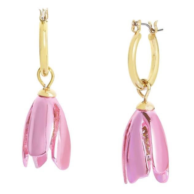 Betsey Johnson Garden Glam Tulip Huggie Hoop Earrings