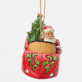 Jim Shore Santa in Sports Car Christmas Ornament