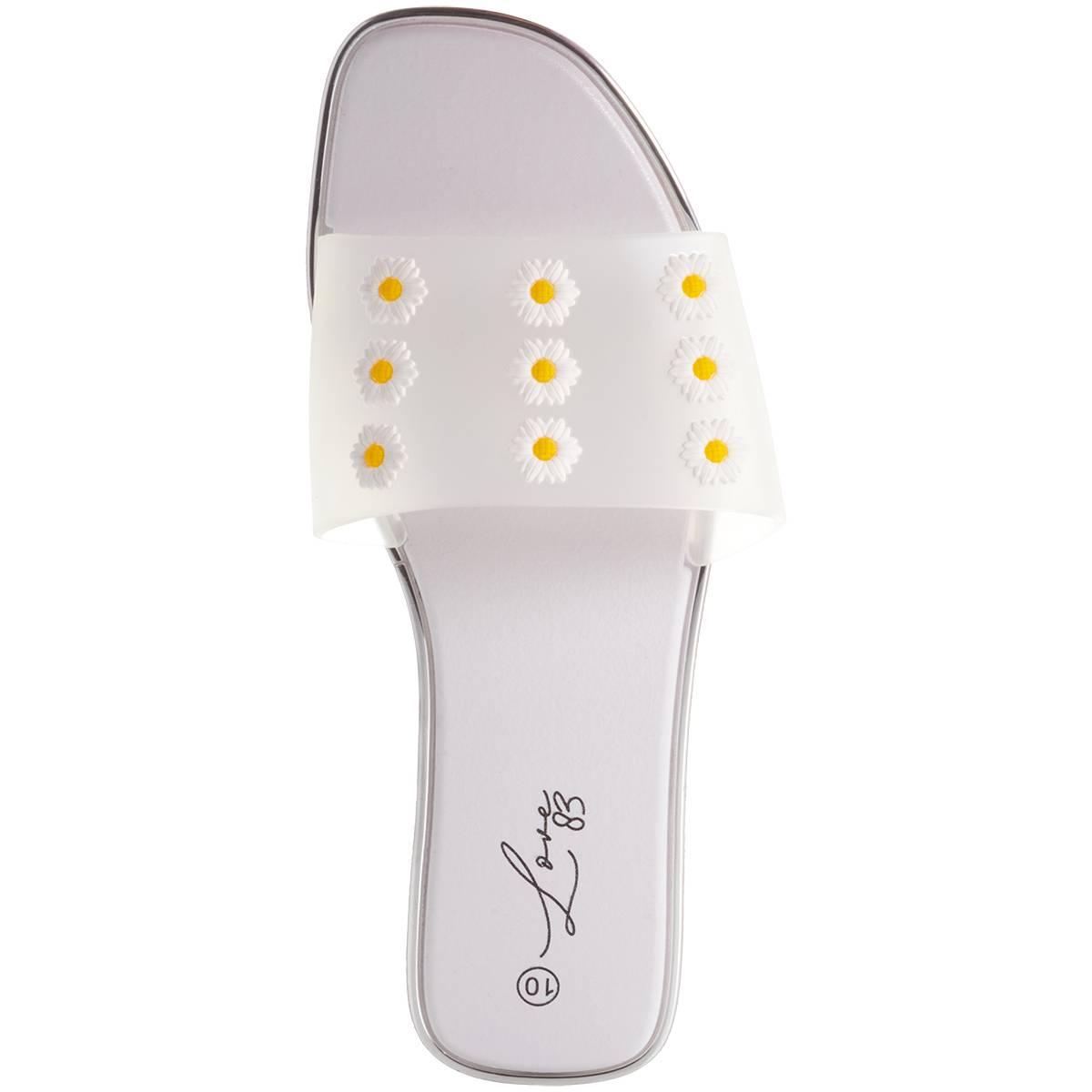 Womens Love 83 Clear Jelly Band Slide Sandals