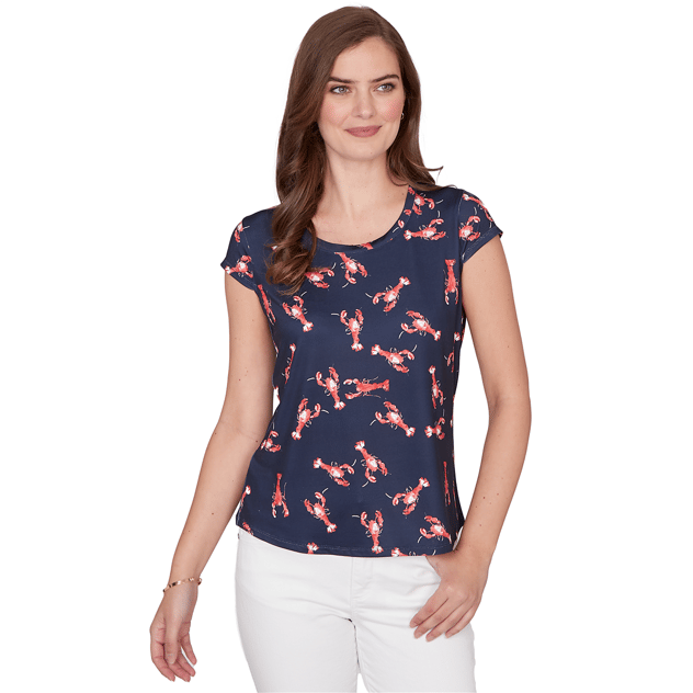Petite Emaline Sapphire Serenade II Cap Sleeve Lobster Tee