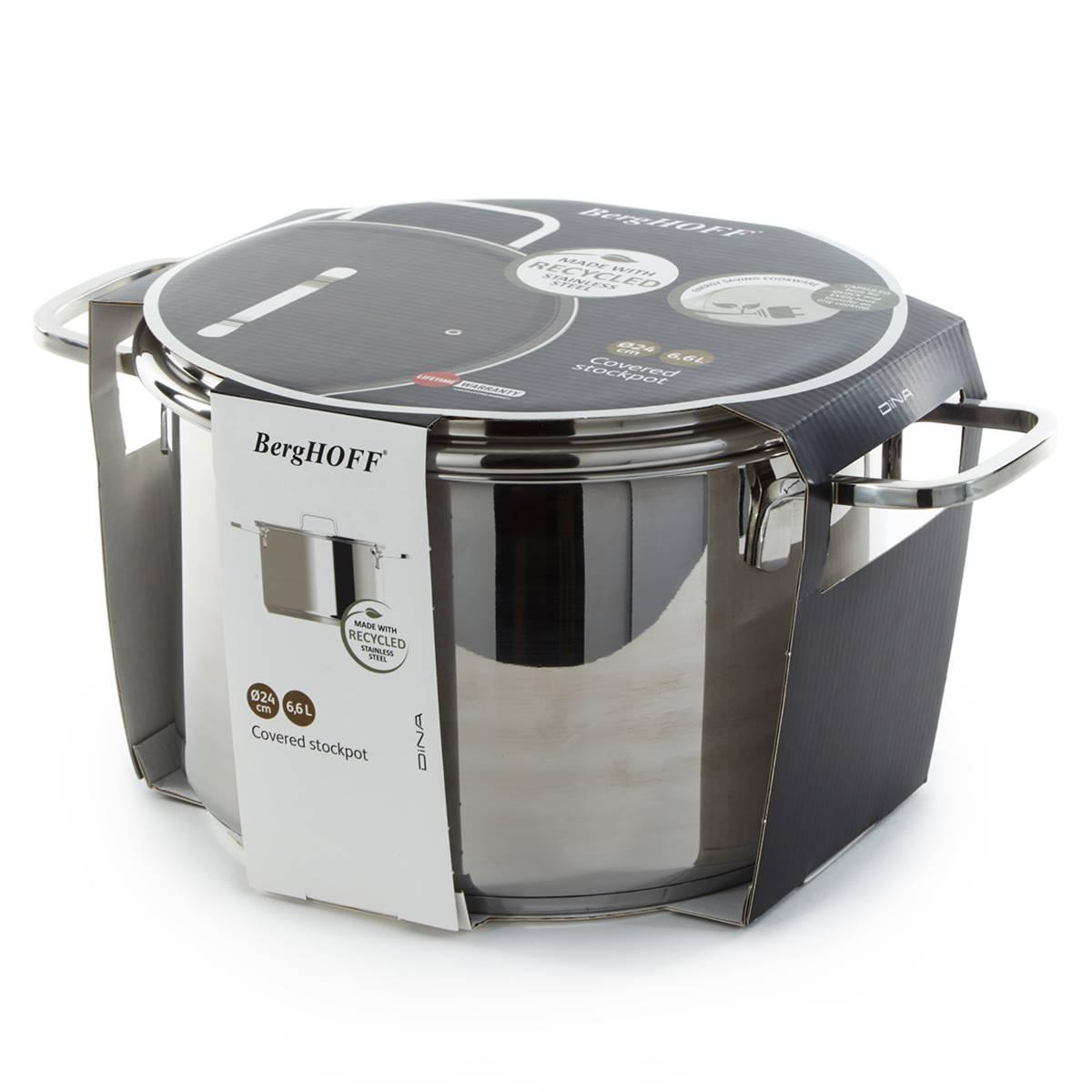 BergHOFF Helix Stainless Steel 10in. Stockpot w/ Glass Lid