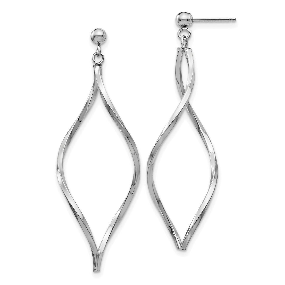 Gold Classics(tm) 14kt. White Gold Twist Dangle Earrings