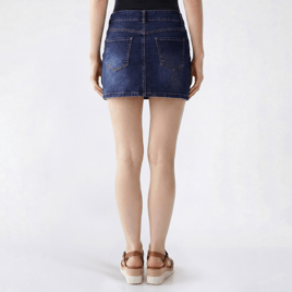 Juniors No Comment 2 Button Skirt w/ Lace Embroidery Applique
