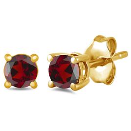 Gemstone Classics(tm) Gold over Silver Created Garnet Stud Earrings