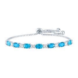 Gemstone Classics(tm) Sterling Silver Topaz/Sapphire Bolo Bracelet